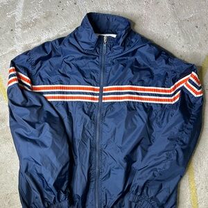 Rebecca Malone Navy Windbreaker with Orange Accents
